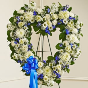 Blue & White Standing Open Heart