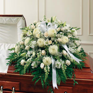 White Mixed Half Casket Cover