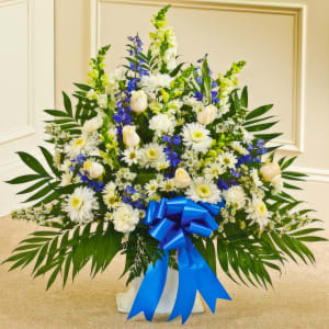 Blue & White Sympathy Floor Basket