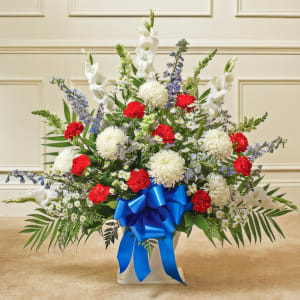 Red, White & Blue Sympathy Floor Basket