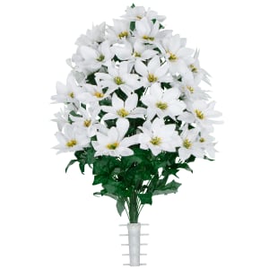 White Poinsettia (Silk Cemetery Flowers)