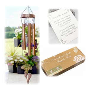 "On Angel's Wings" Sympathy Gift Wind Chime to Send for Funeral Or Memorial