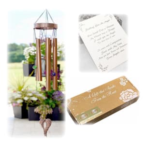 "On Angel's Wings" Sympathy Gift Wind Chime to Send for Funeral Or Memorial
