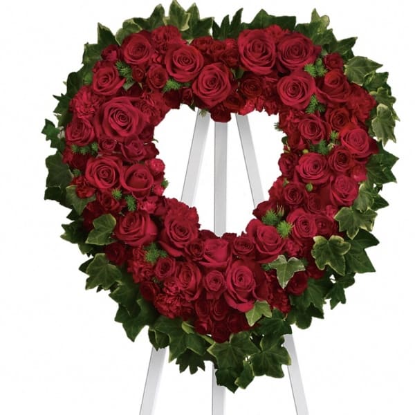 Open Heart Floral Wreath  Sympathy & Funeral Flowers