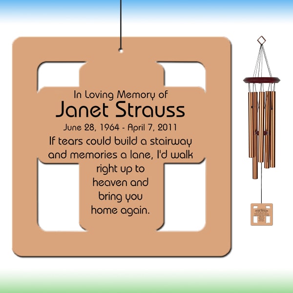 Cross Wind Chime Personalized Personalized