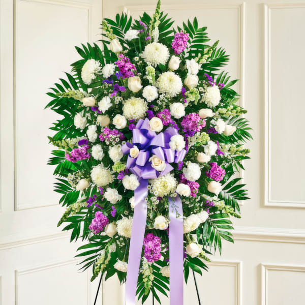 Lavender & White Standing Spray - Standing Sprays