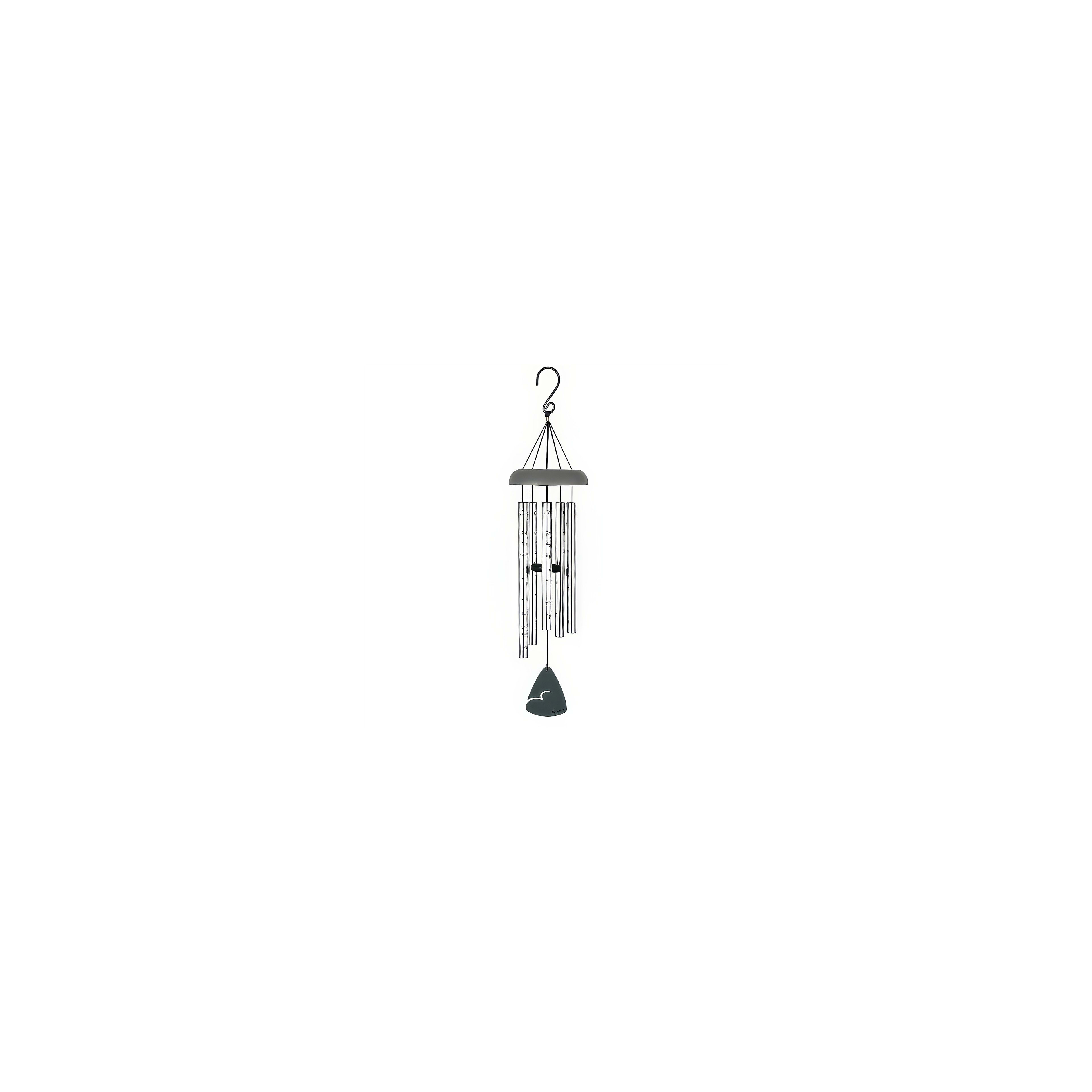 Beautiful wind chime sways gently in the breeze, producing lovely sounds in the garden.