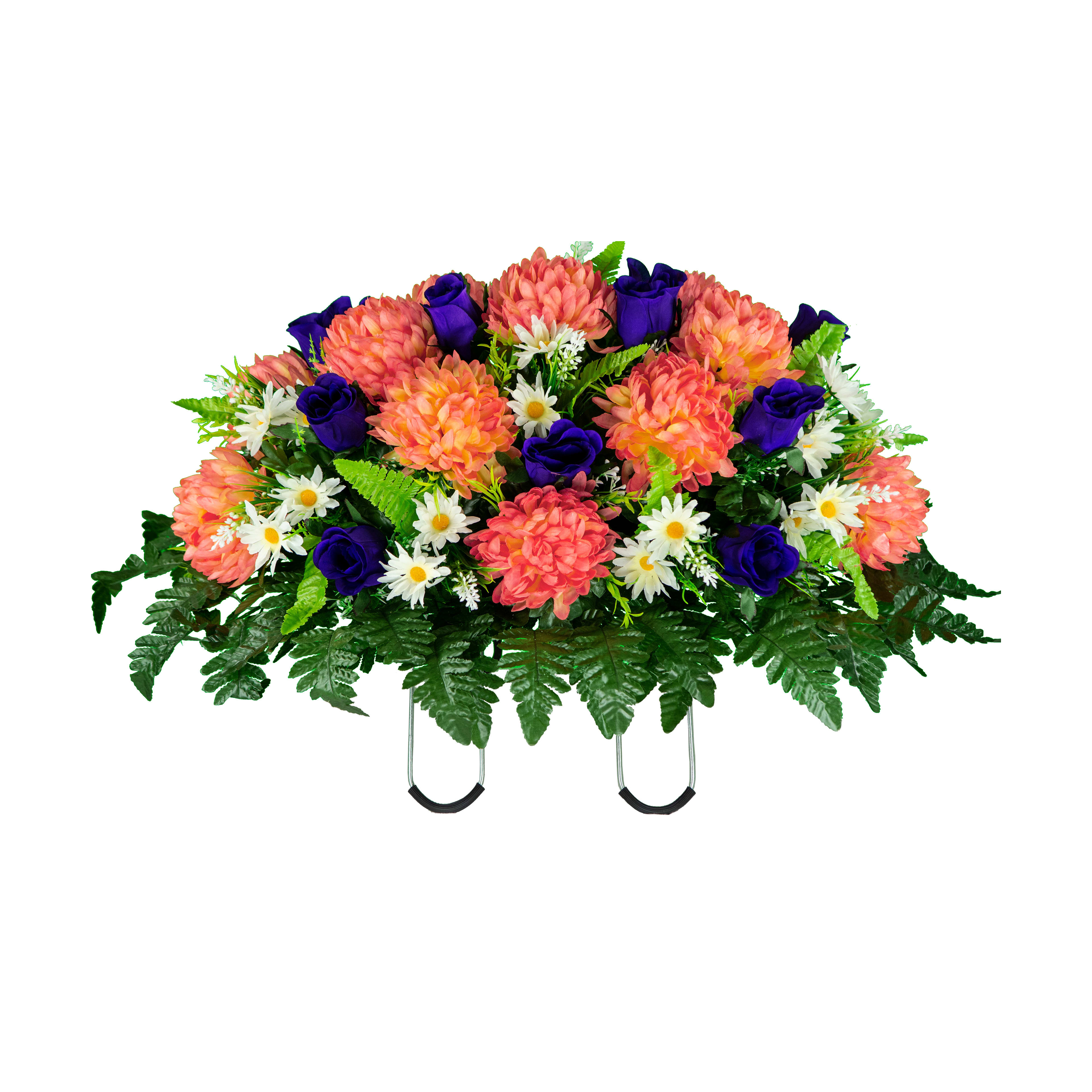 Bright bouquet featuring roses, daisies, and vibrant flowers arranged elegantly.
