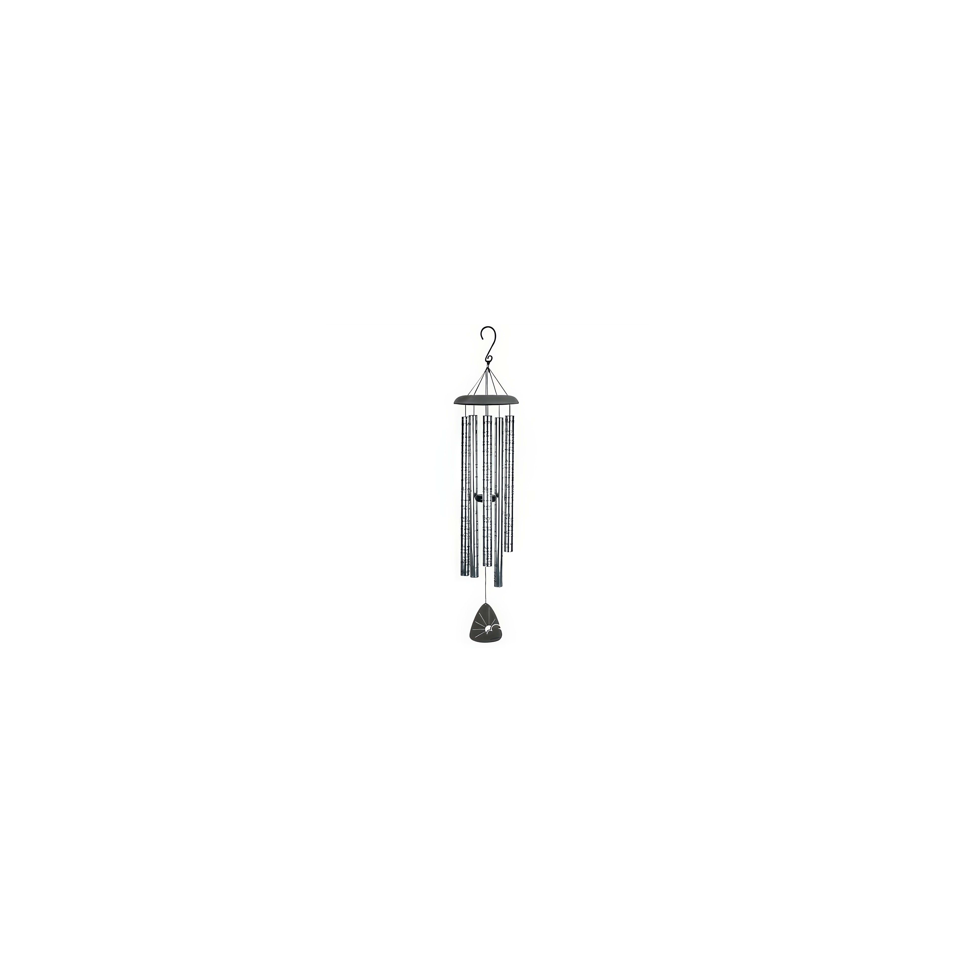 Wind chimes sway gently, creating soothing sounds and adding charm to the outdoors.
