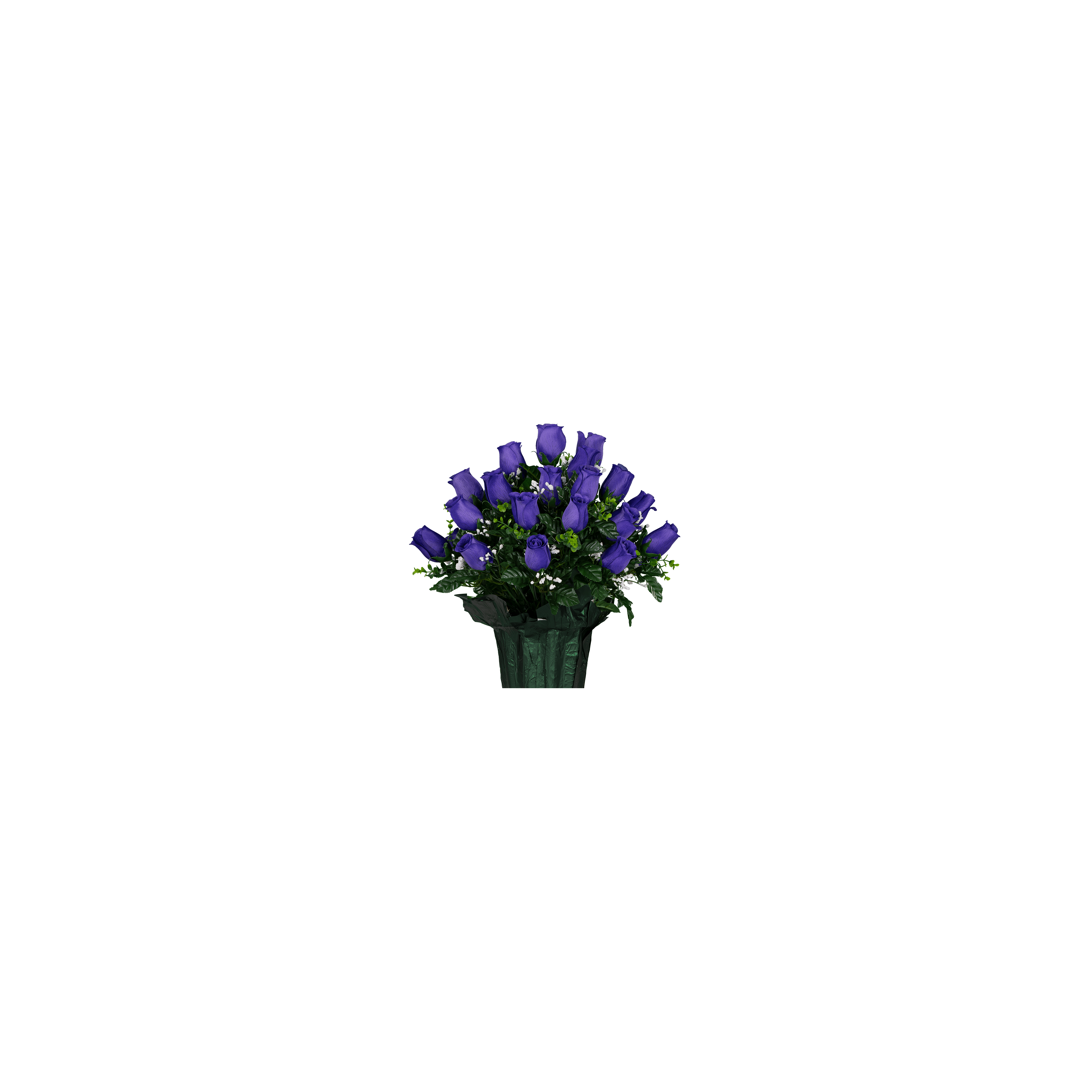 A bouquet of vibrant purple roses arranged elegantly in a black vase, ideal for gifts or decor.