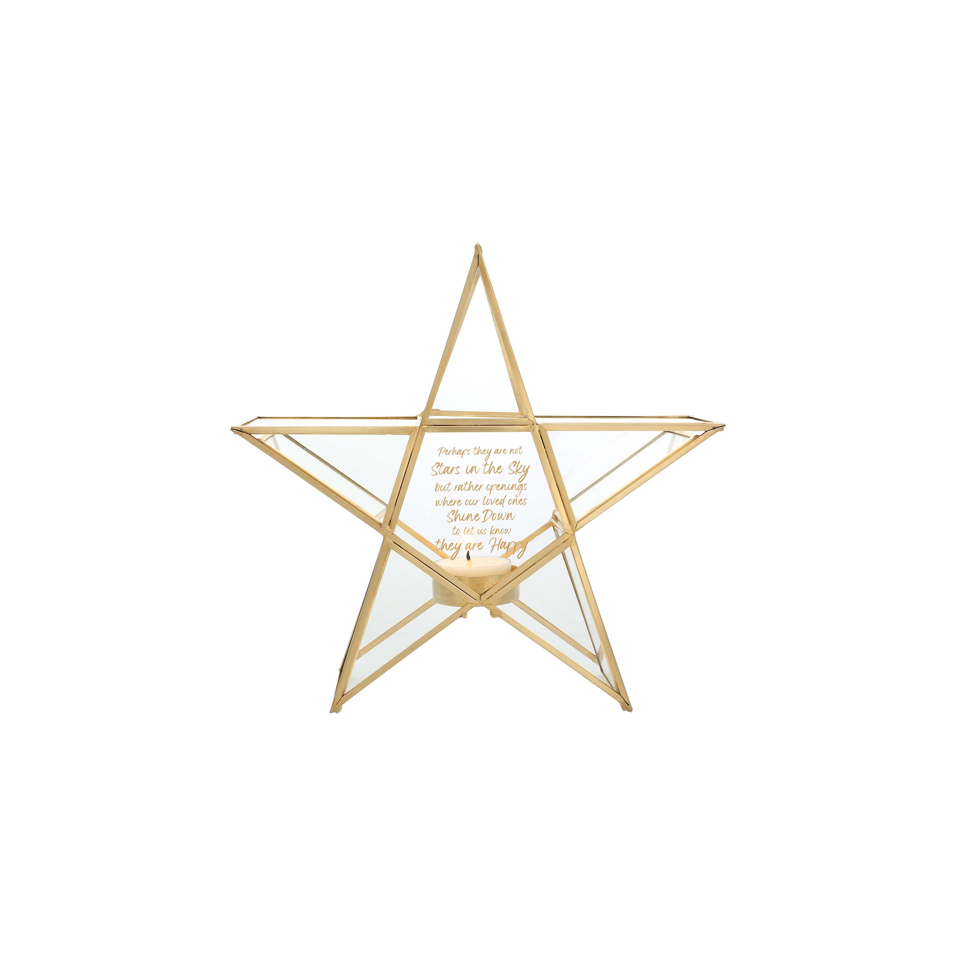Stylish star-shaped ornament featuring a heartfelt quote, ideal for decoration and gifts.