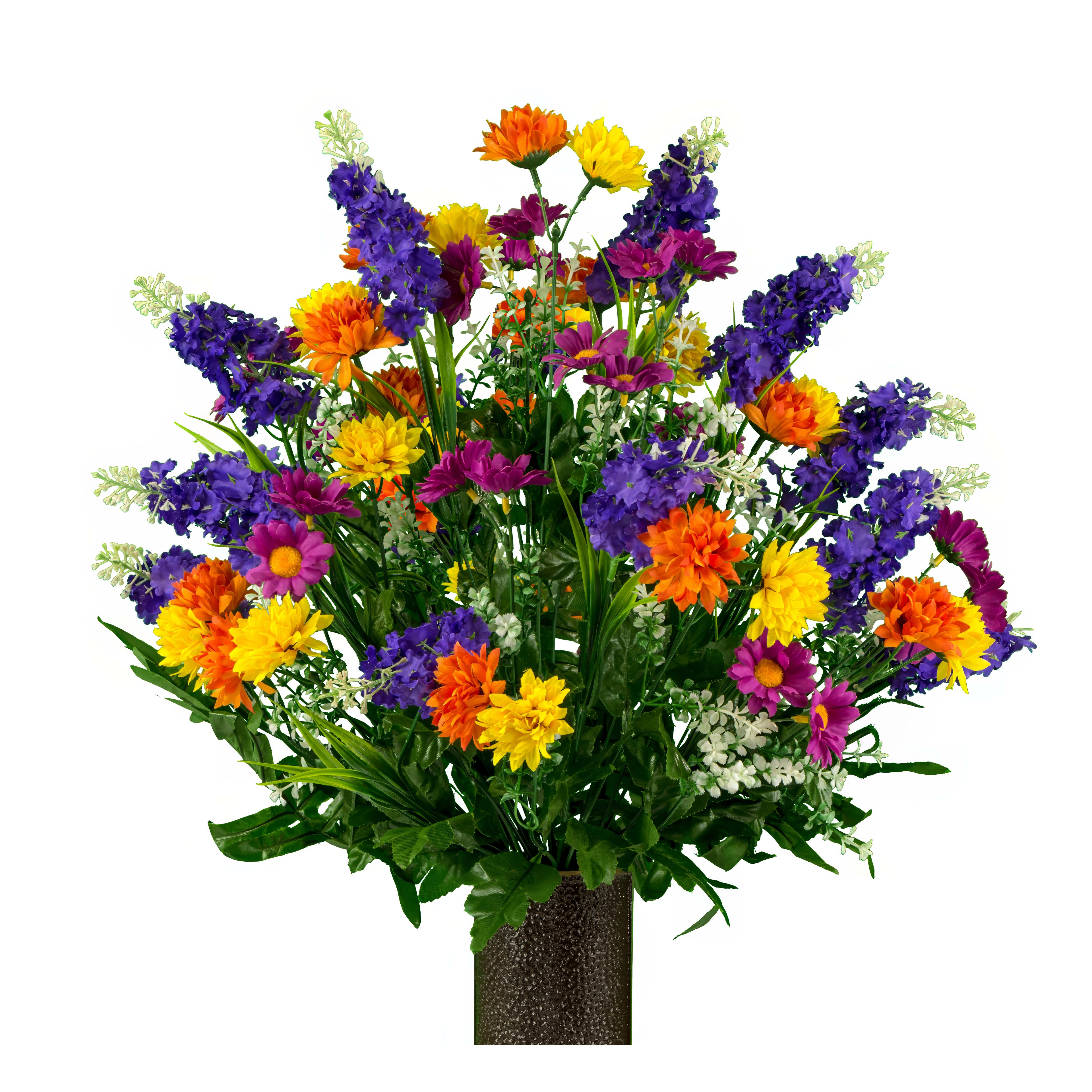 Colorful assortment of flowers in a decorative arrangement, enhancing any indoor space with warmth.