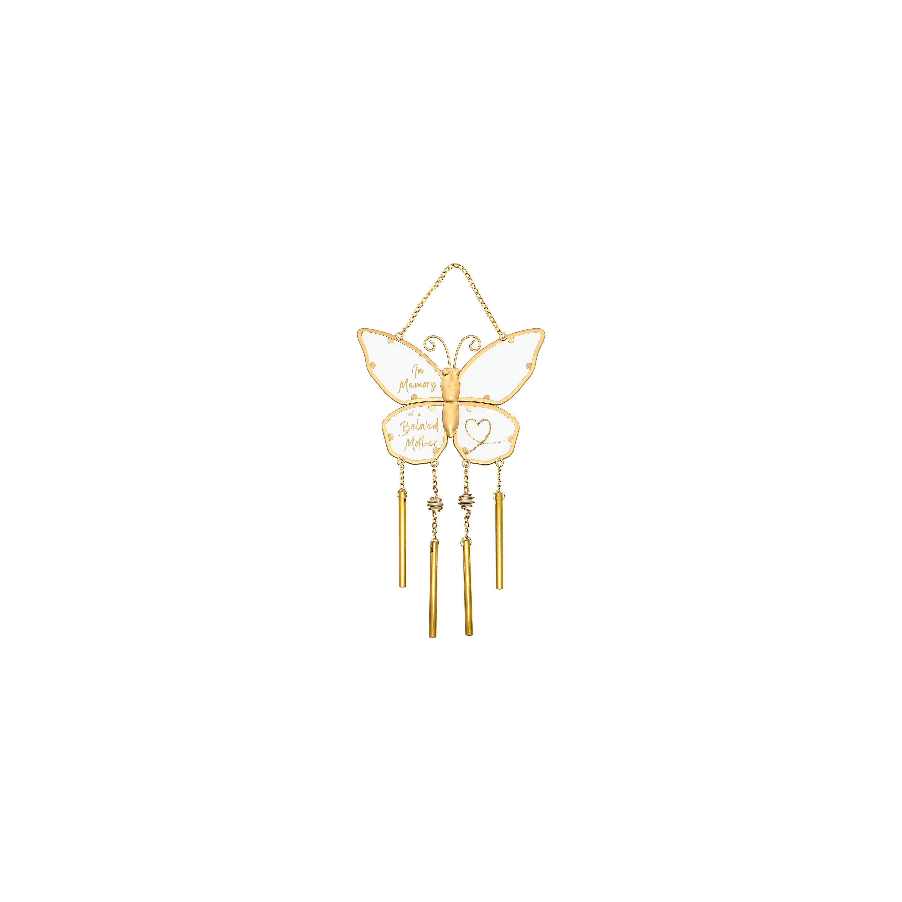 A gold butterfly on a chain