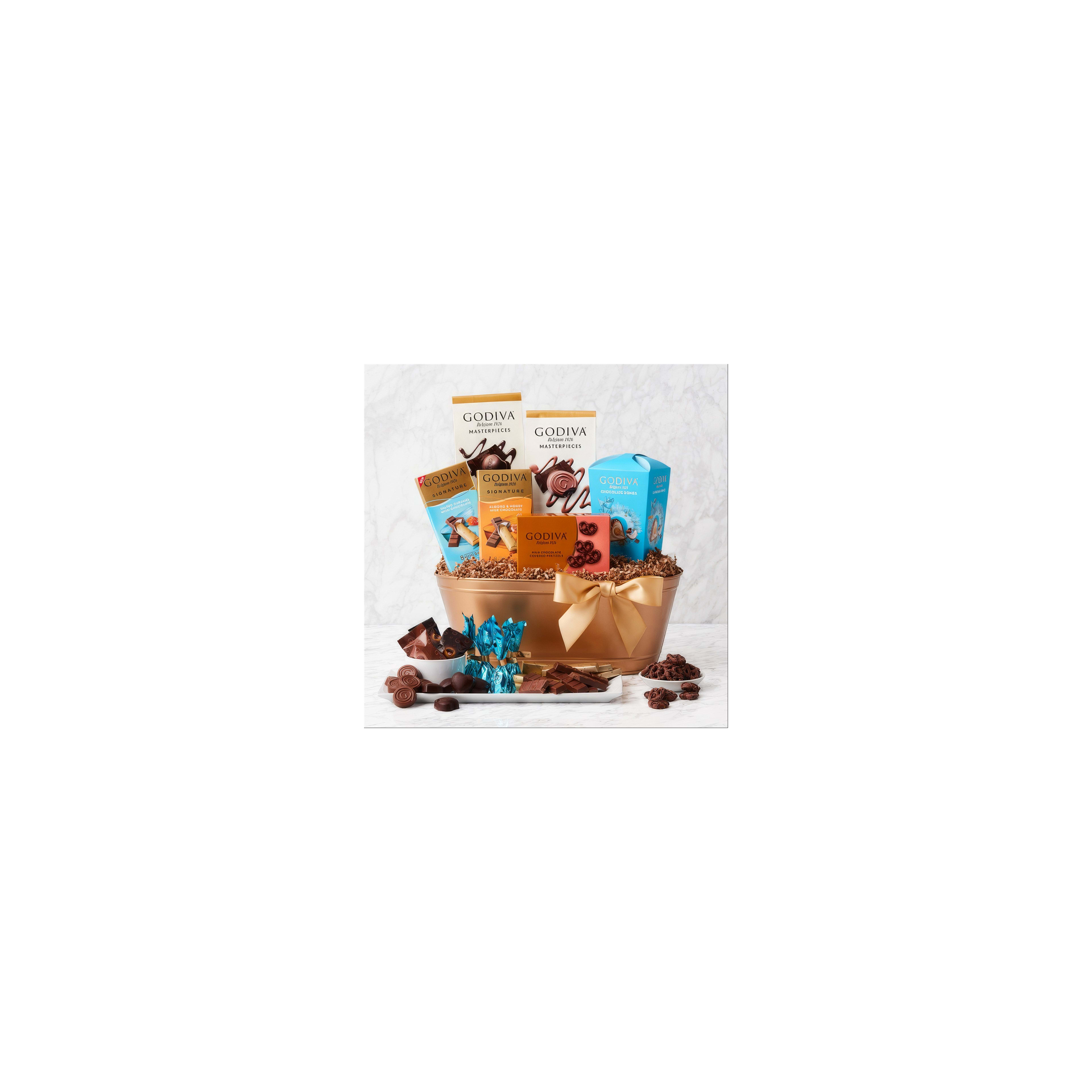 A lovely basket of assorted chocolates, perfect for gift-giving.