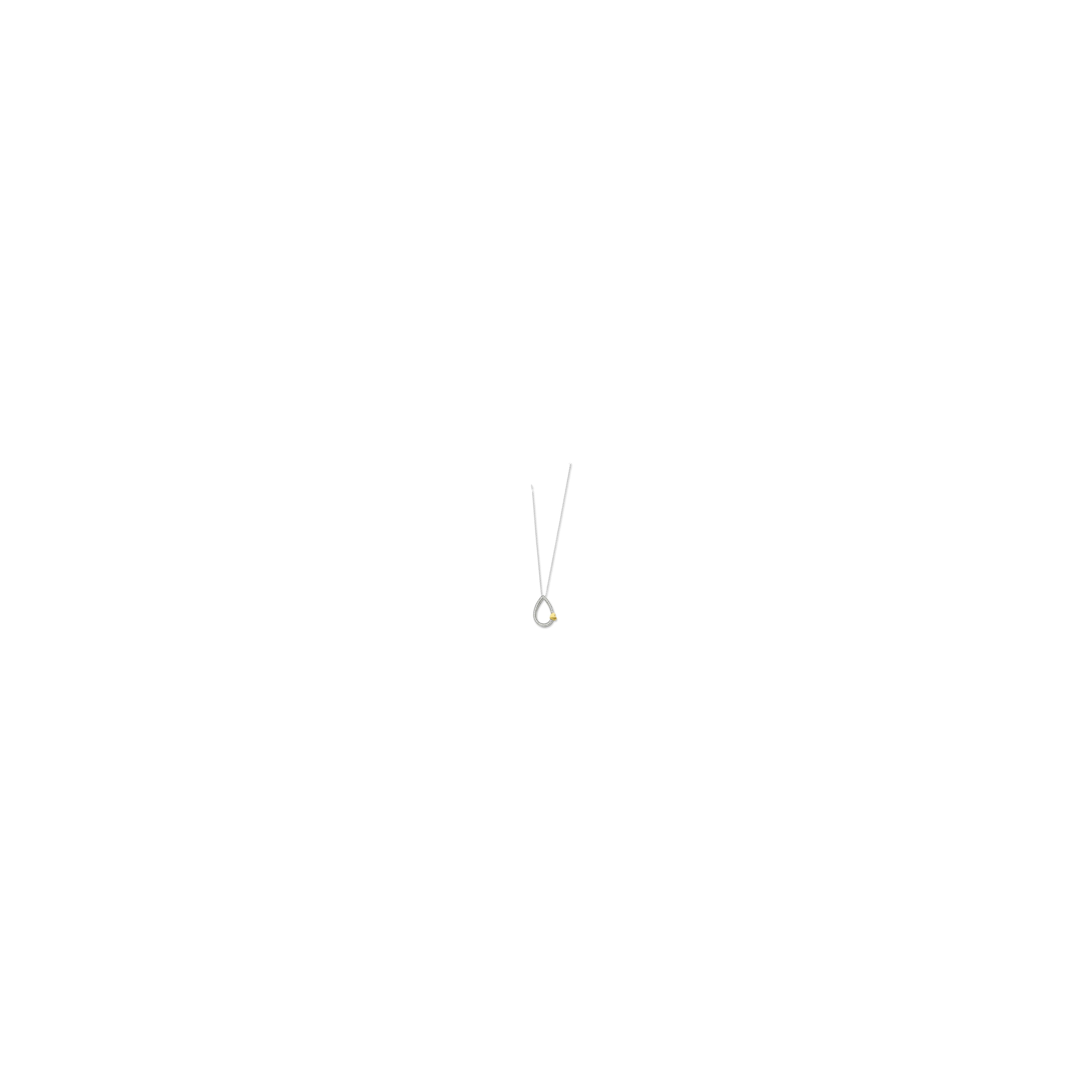 Elegant silver hairpin with a teardrop design and gold detail, ideal for special occasions.