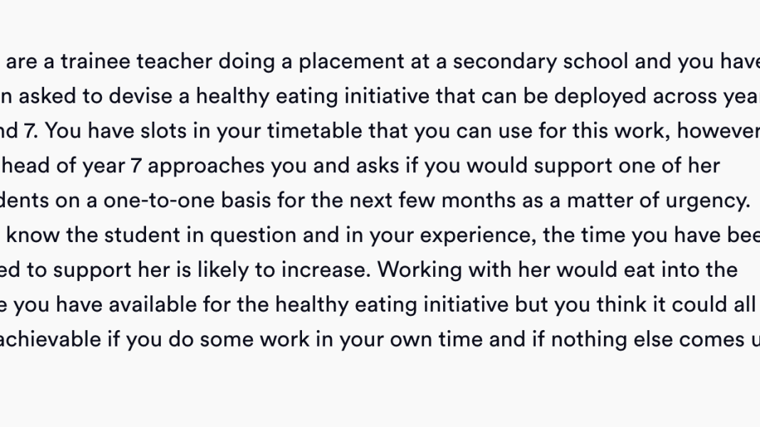 situational strengths practice question