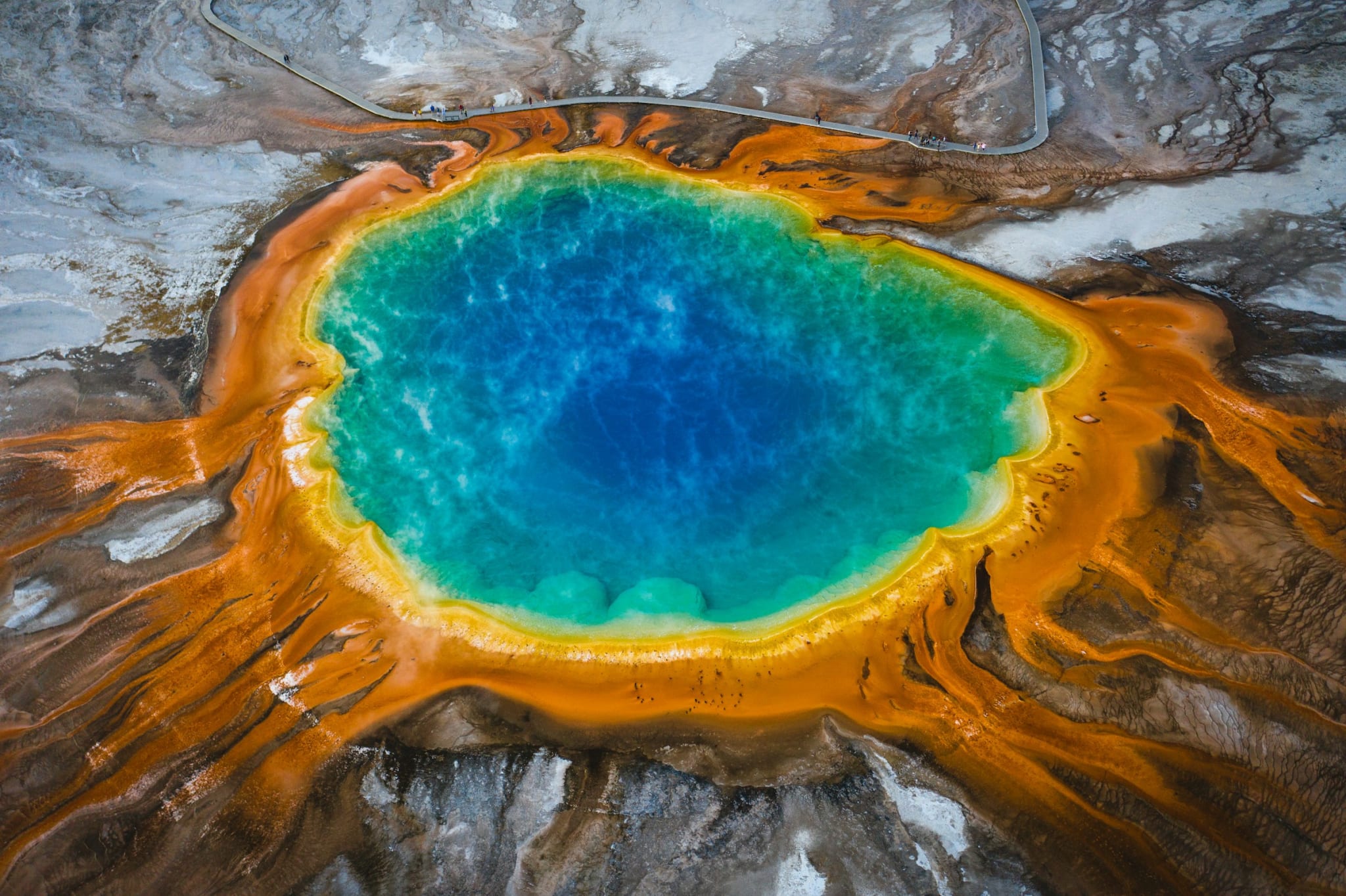 Grand Prismatic Spring i Yellowstone sett ovenfra