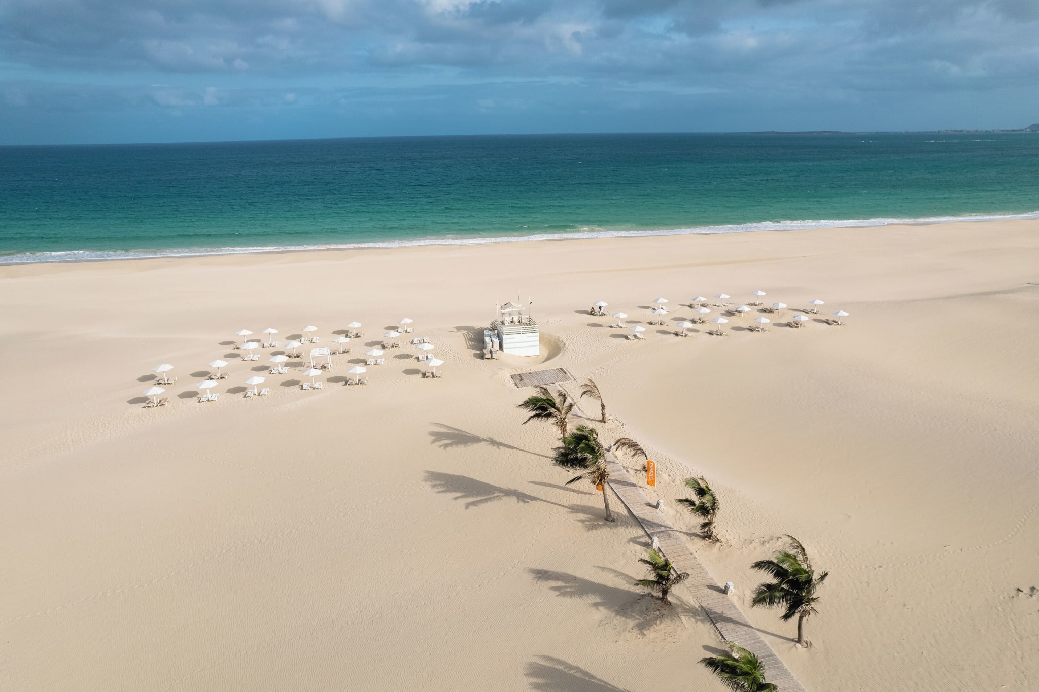 White sand and turquoise sea at Praia de Chaves on Boa Vista, Cape Verde