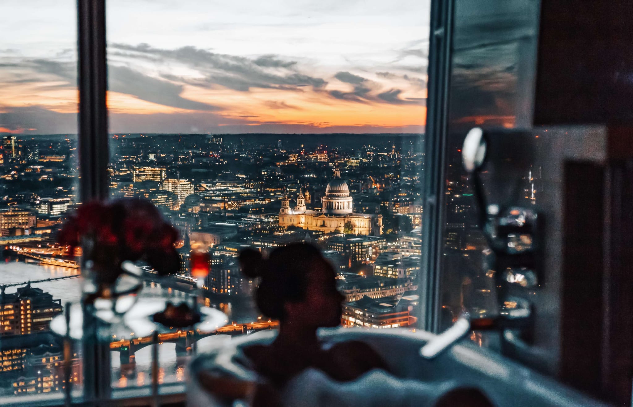 View over London at dusk from Shangri-La The Shard
