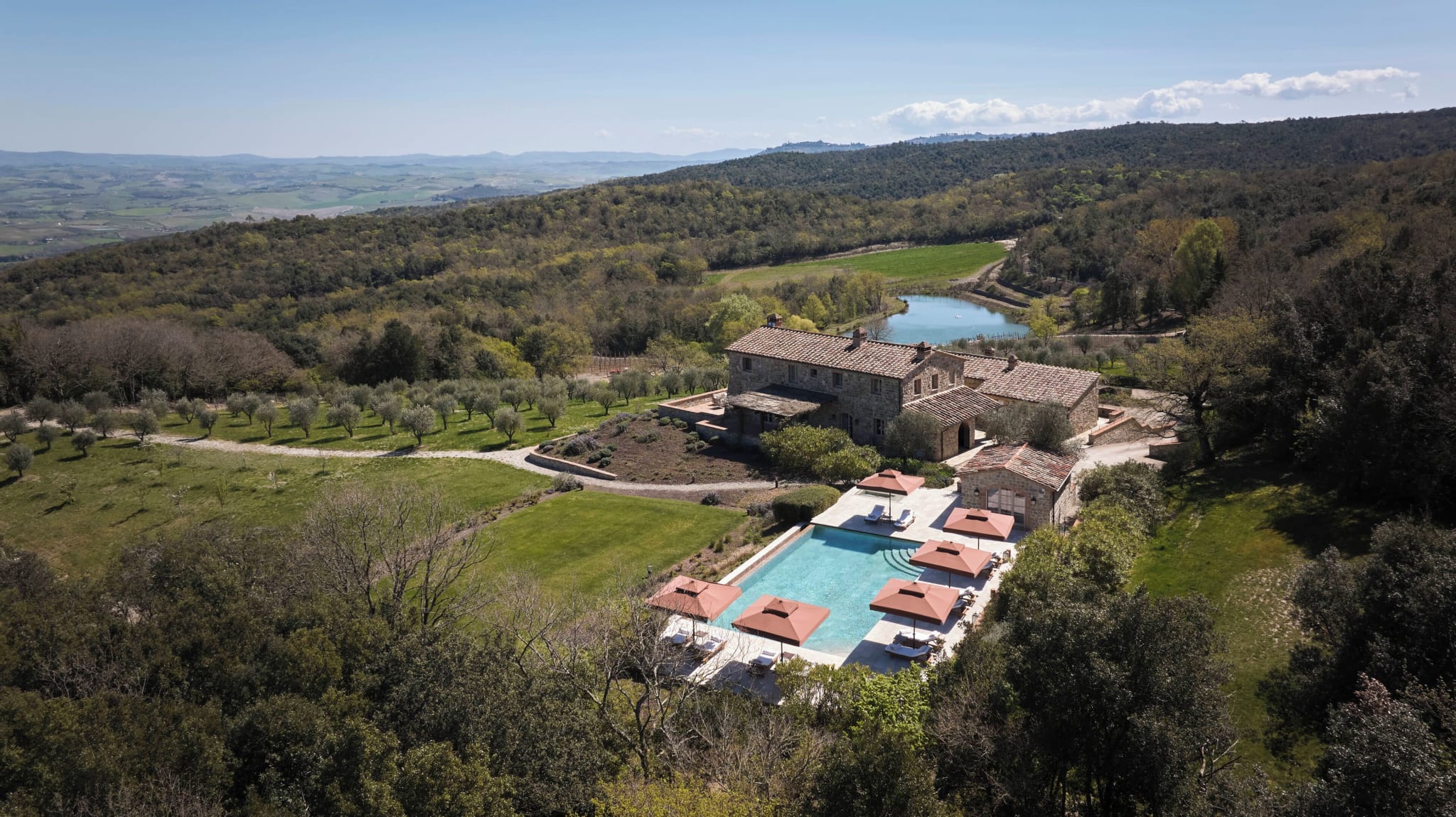 Castiglion del Bosco og vinmarkene i Montalcino i Toscana