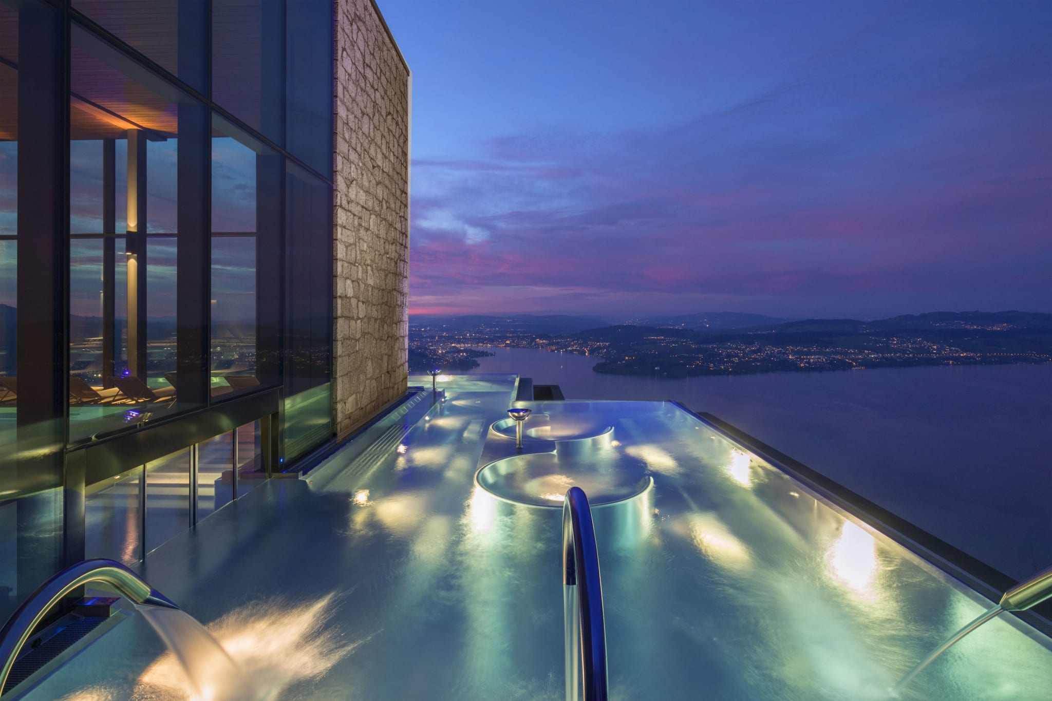 The infinity pool at Bürgenstock above Lake Lucerne