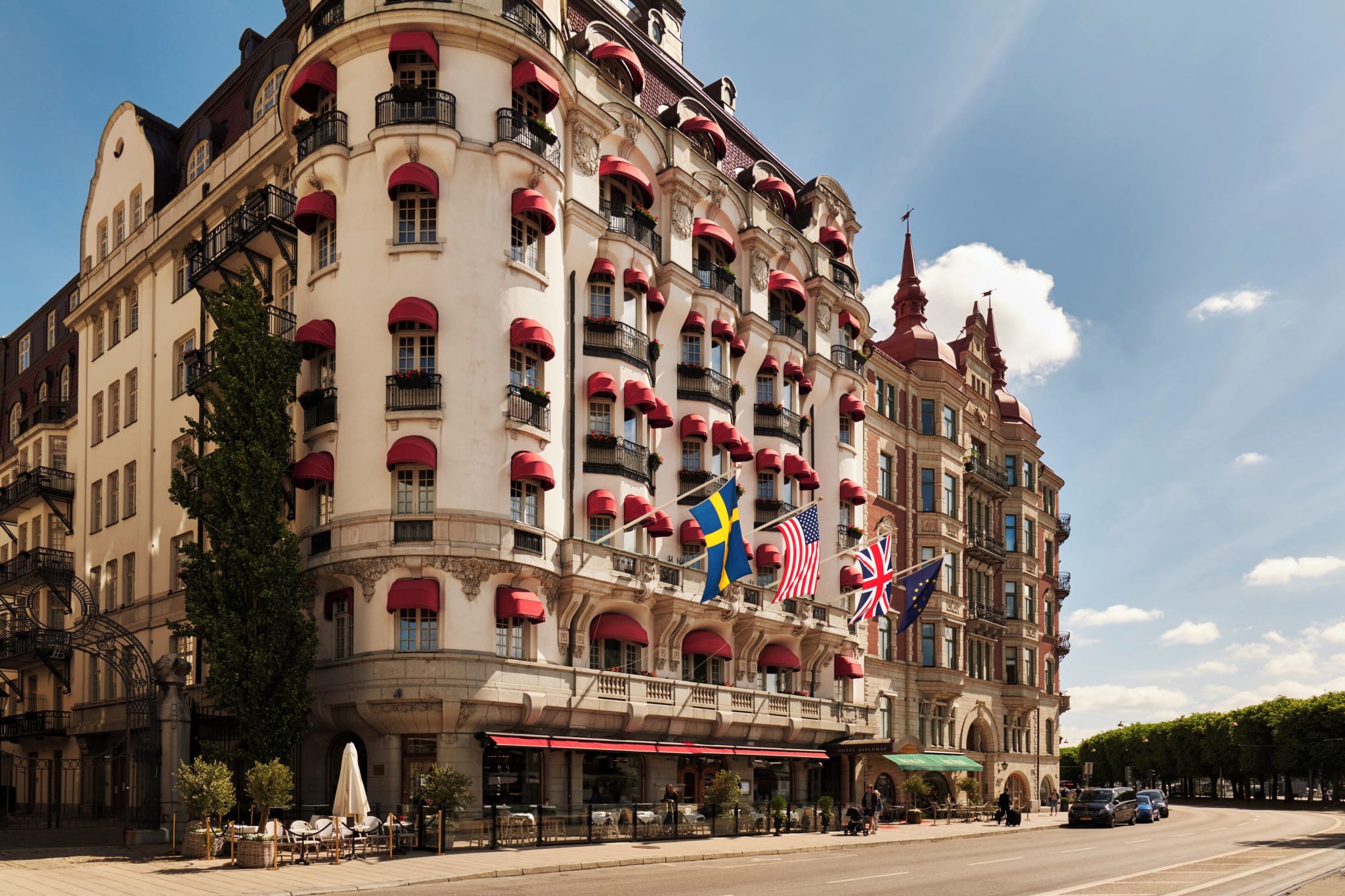 The façade of Hotel Diplomat on Strandvägen