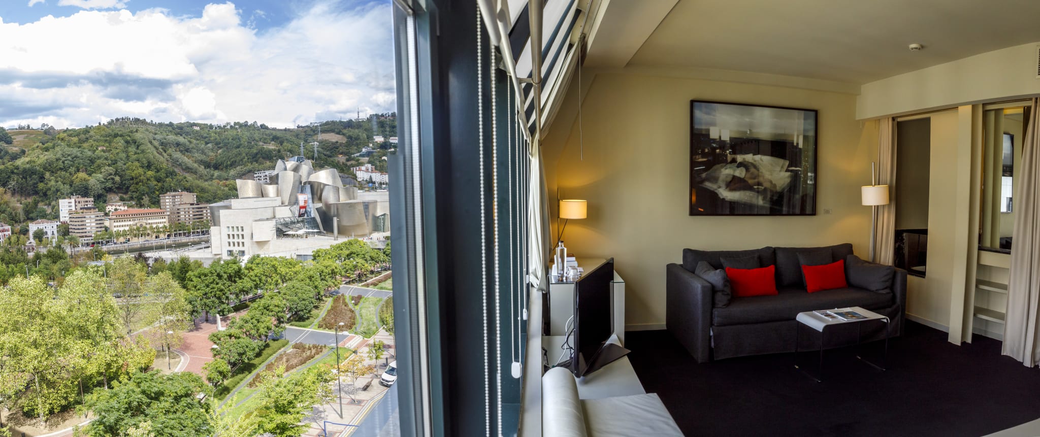View over Bilbao and the Guggenheim Museum from Hotel Miró