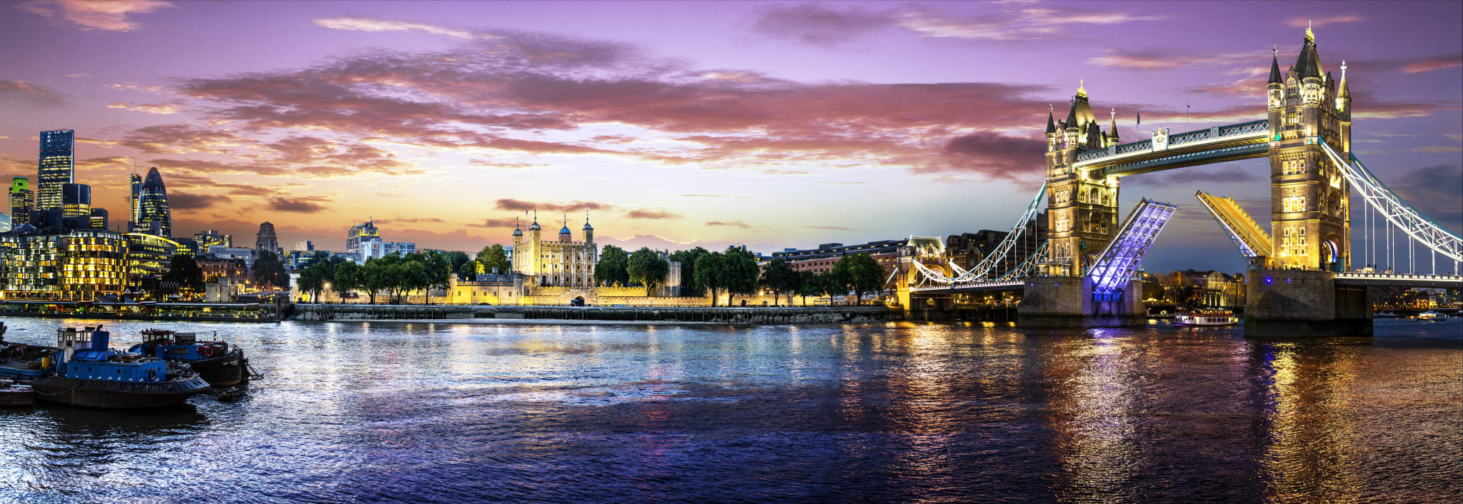 Tower Bridge and the Tower of London on the Thames