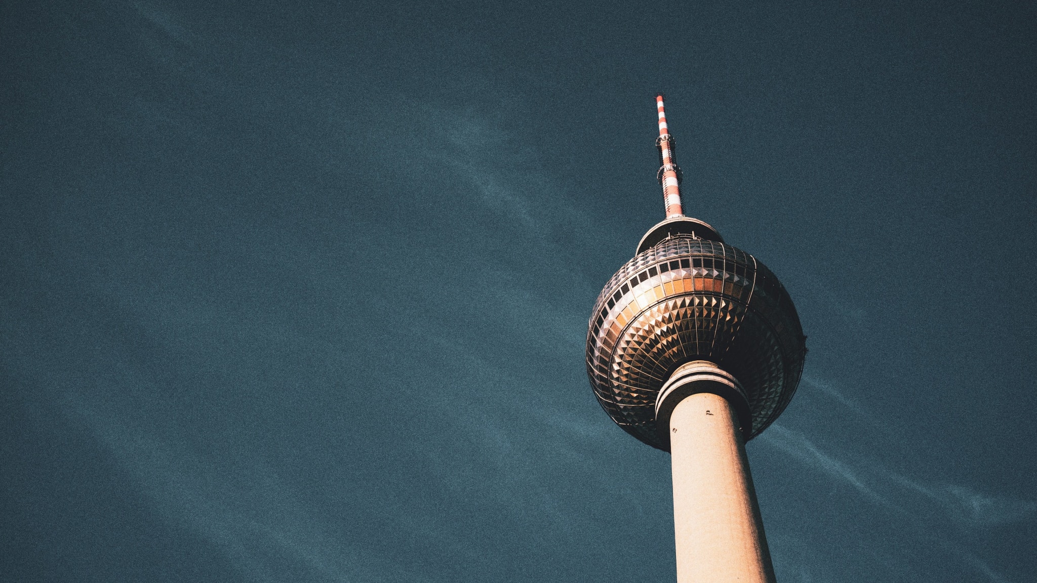 The Berlin TV Tower against the evening sky