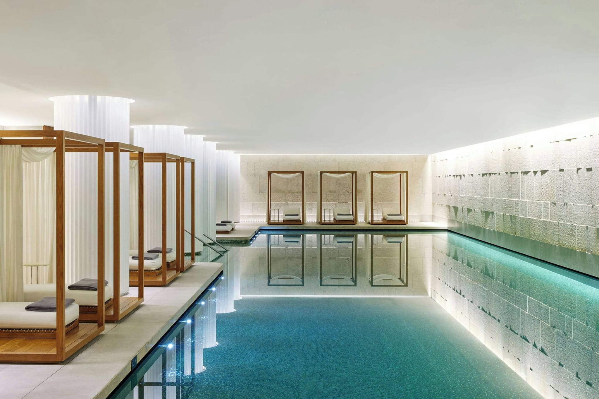 The 25-metre pool in the spa at Bulgari Hotel London in Knightsbridge