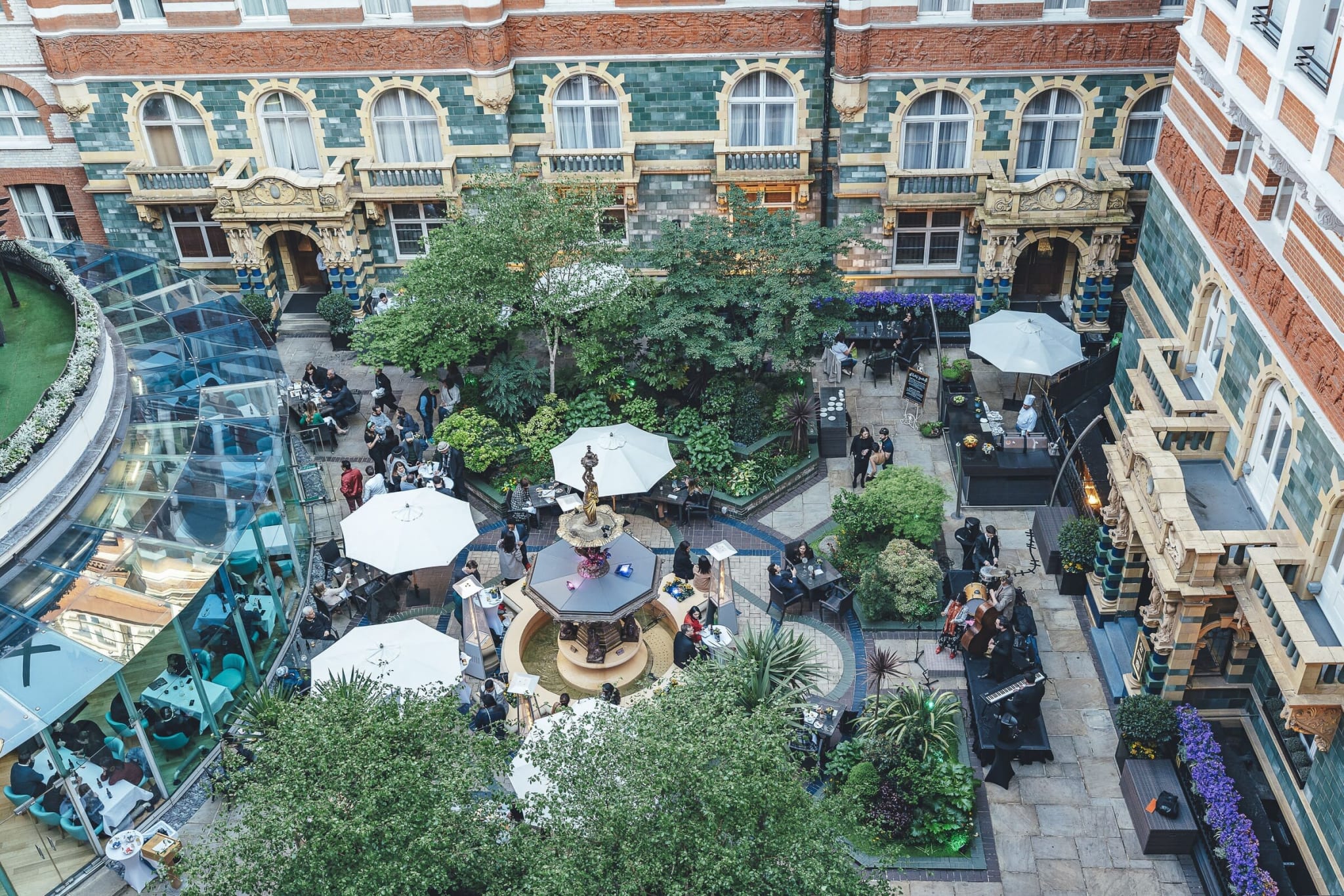 The courtyard at St. James' Court, A Taj Hotel