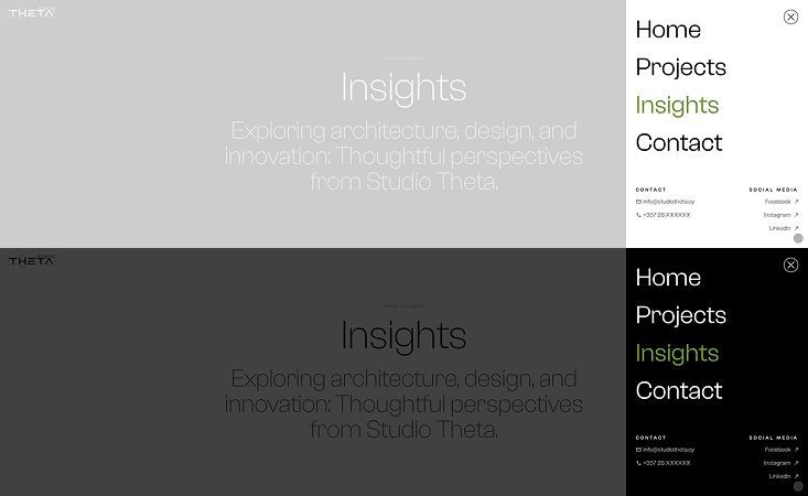 Sidebar menu preview with light mode at the top and dark mode at the bottom, illustrating the sidebar's appearance and toggle between themes.