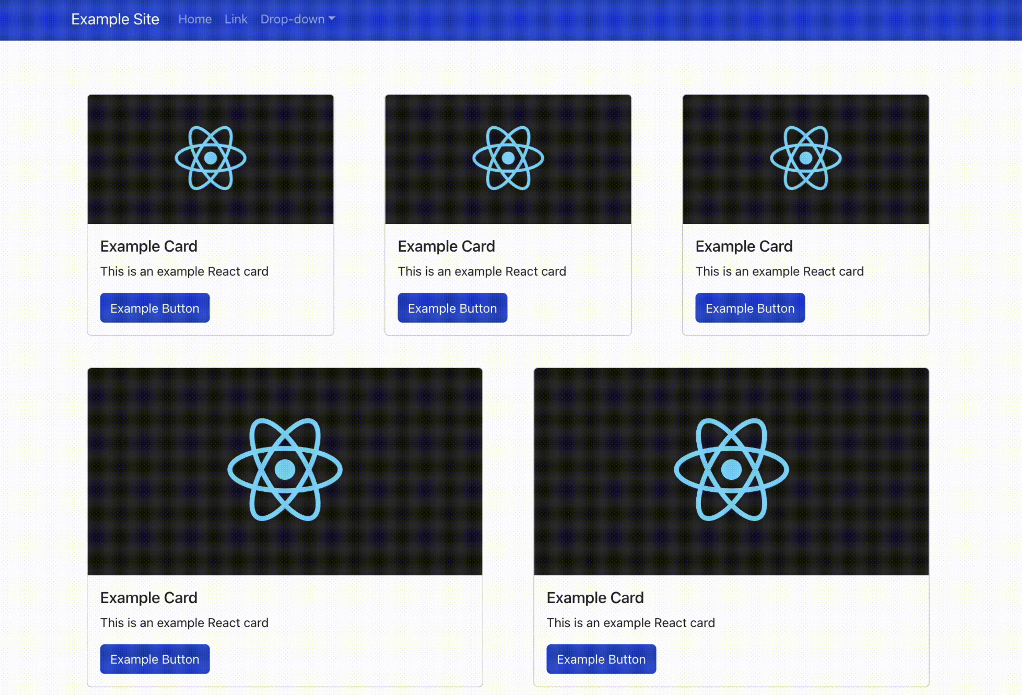 Exemple d'un dashboard de React-Bootstrap