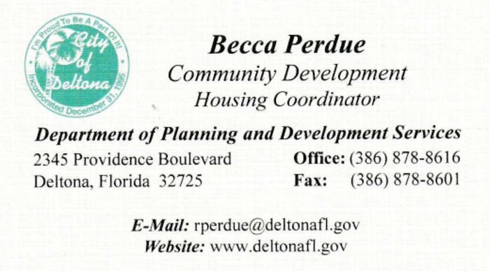 City of Deltona Community Development Housing Coordinator Becca Perdue