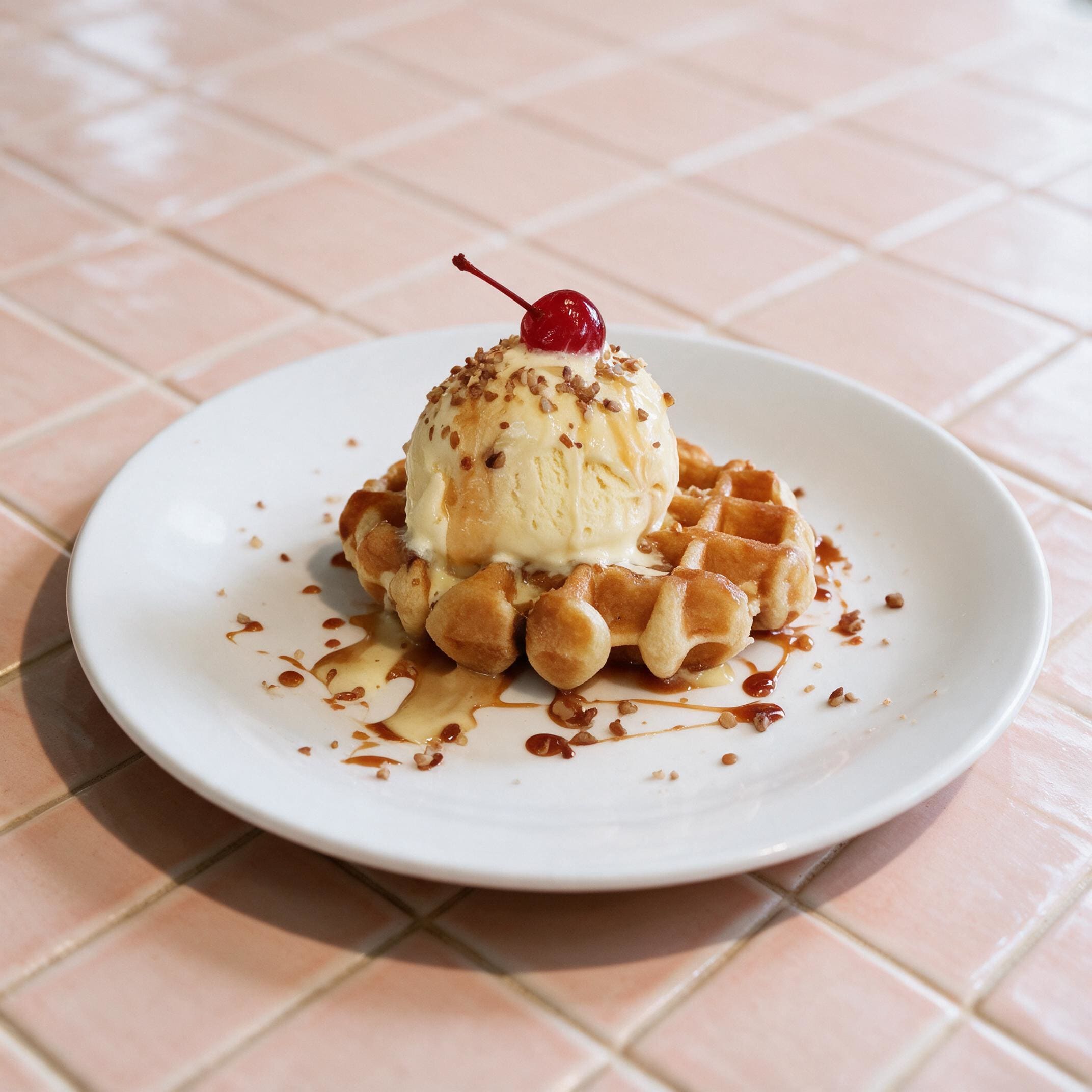 Waffle con Helado — po
