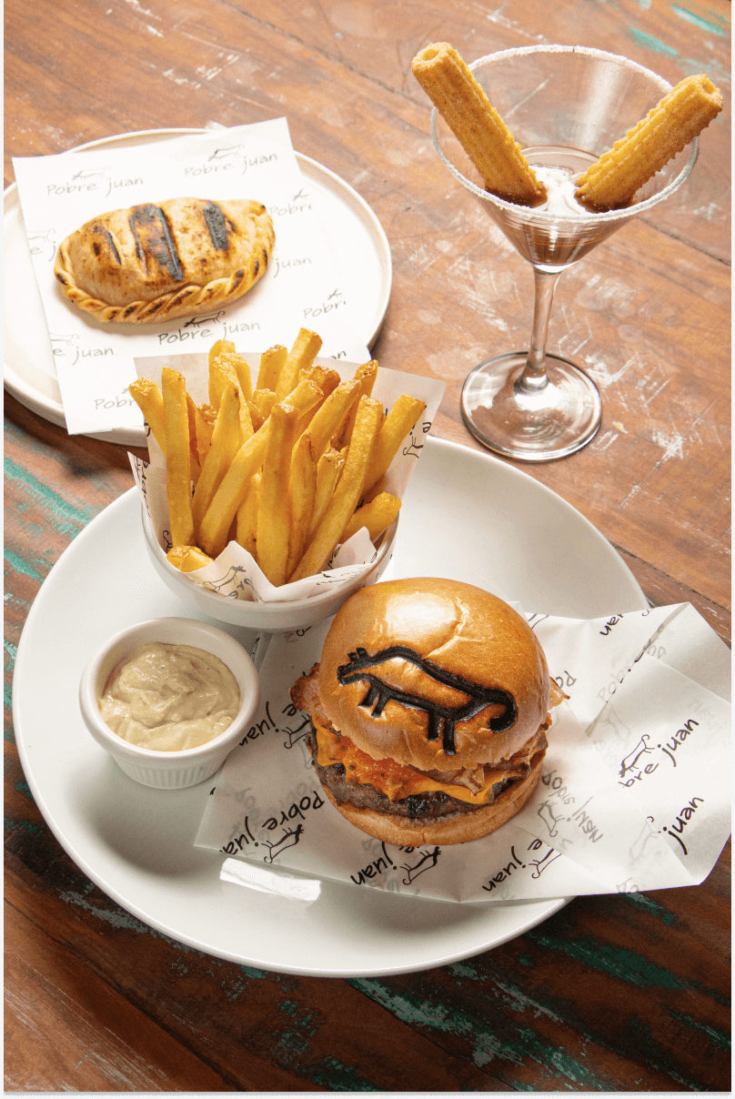 Burger with french fries