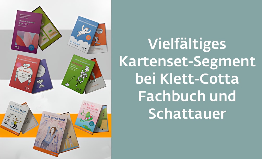 Vielfältiges Kartenset-Segment bei Klett-Cotta Fachbuch und Schattauer