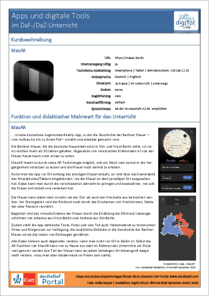 App-Beschreibung MauAR