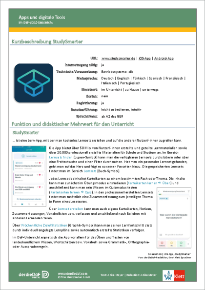 App-Beschreibung Studysmarter