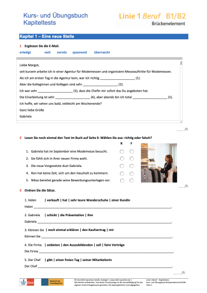 Lösungen Linie 1 Beruf B2 Linie 1 Beruf Brückenelement B1/B2 – Lösungen Kapiteltests - derdieDaF