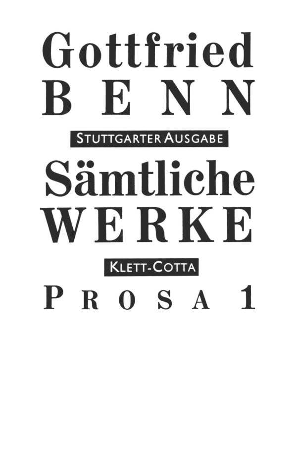 Sämtliche Werke - Stuttgarter Ausgabe. Bd. 3 - Prosa 1