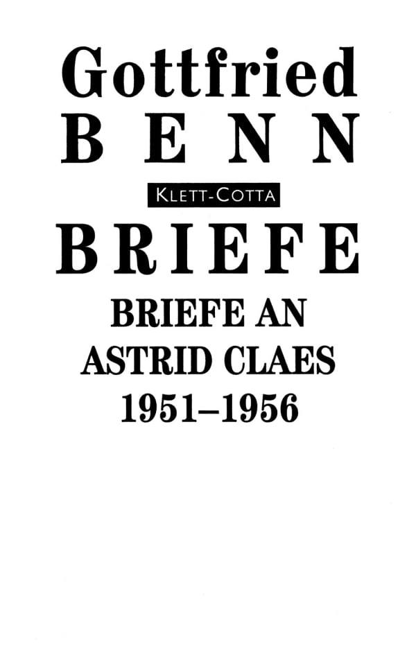 Briefe an Astrid Claes: 1951-1956