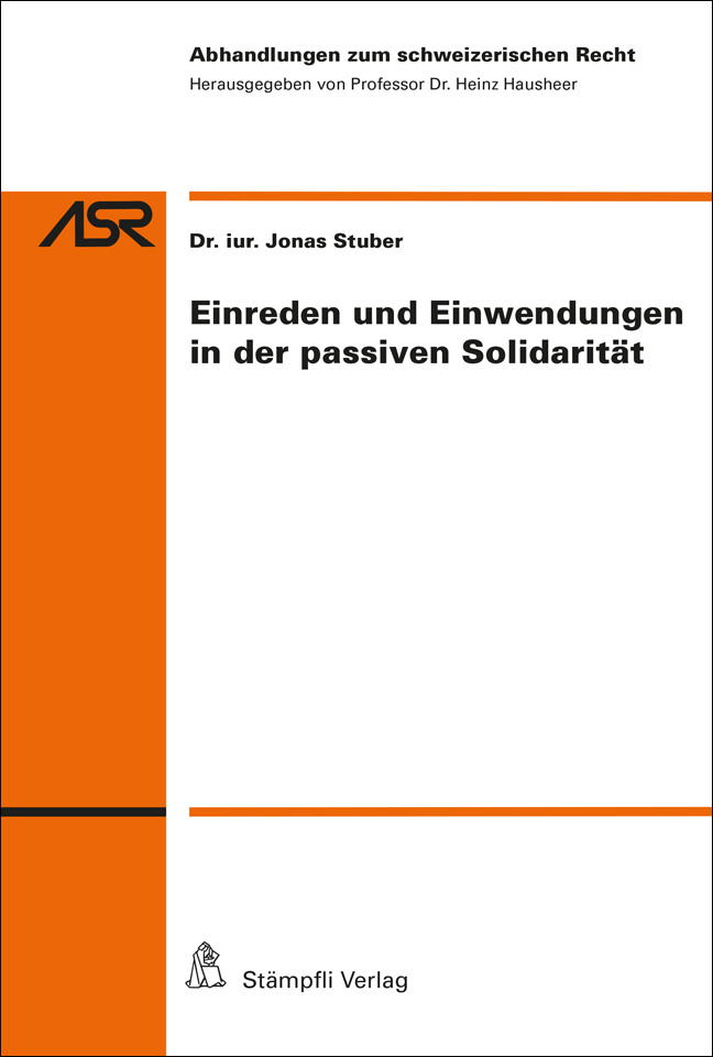 Cover Buchreihe Abhandlungen zum schweizerischen Recht ASR