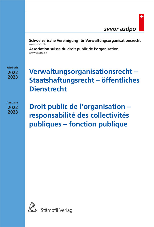 Cover Buchreihe Schweizerische Vereinigung für Verwaltungsorganisationsrecht svvor