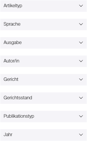 Filterfacetten Zeitschriftenartikel Onlineshop Stämpfli Verlag