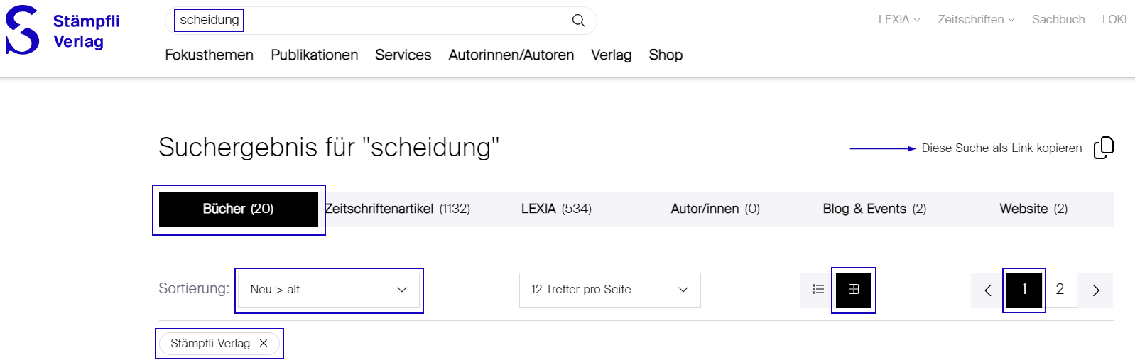 Suchlink Stämpfli Shop