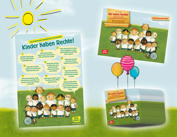 bestehend Verlags aus: Rechte! Die als Kamishibai haben DIN-A1 Wir Kinderrechte | Kinderrechte: haben Mini-Bilderbuch 25x UN haben Don Bosco Shop je Rechte! Wir Wir des Plakat, Paket Offizieller Rechte! 1x Bildkartenset,