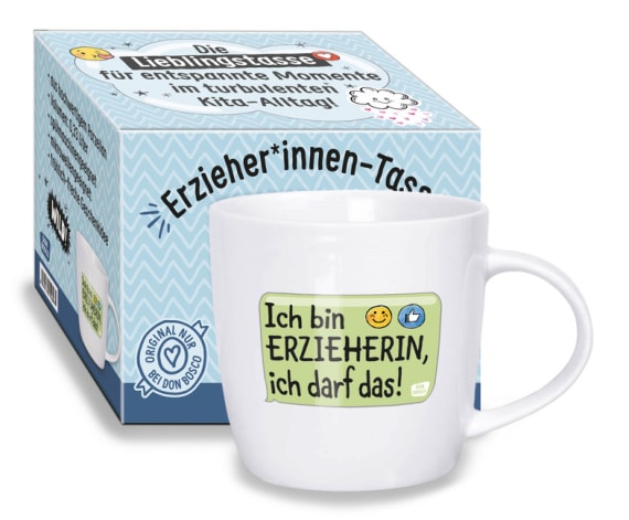 Original Don Bosco Erzieher Innen Tasse Ich Bin Erzieherin Ich Darf Das Offizieller Shop Des Don Bosco Verlags