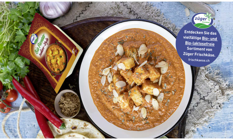 Rezept für Paneer in würziger Butter-Masala-Sauce | Rezept Curry Gewürze Käse Indisch