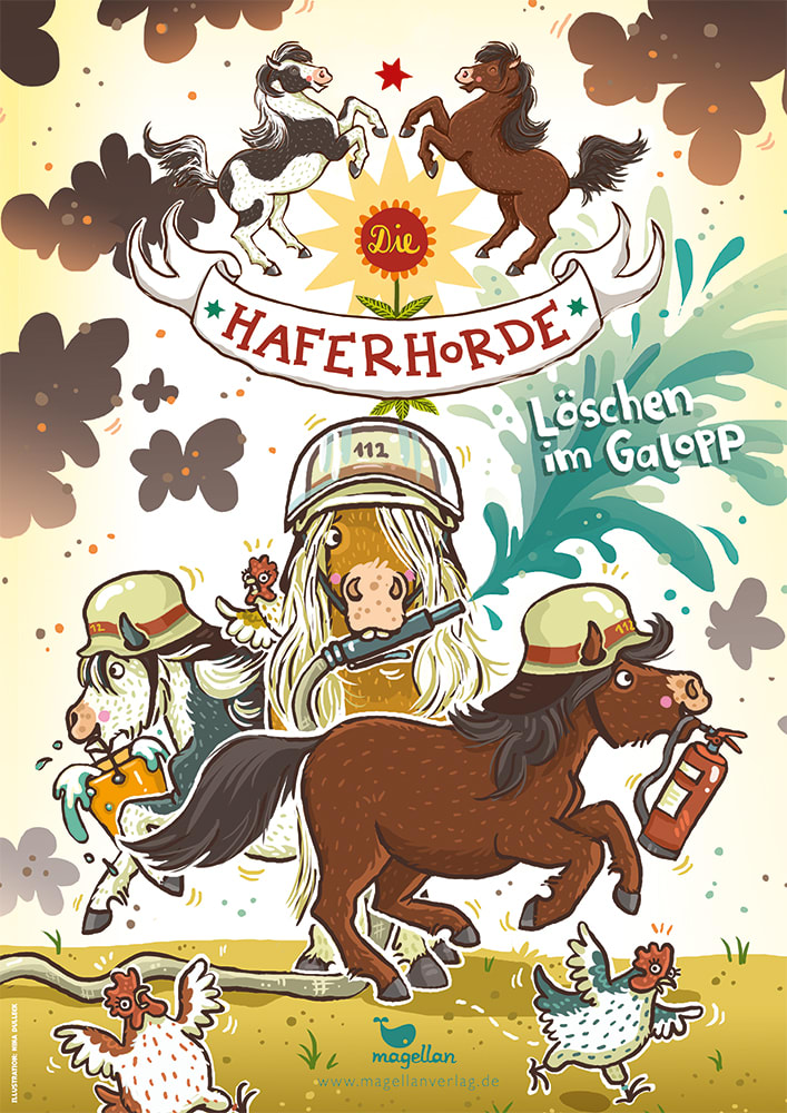 Plakat "Die Haferhorde - Löschen im Galopp!, Band 14"